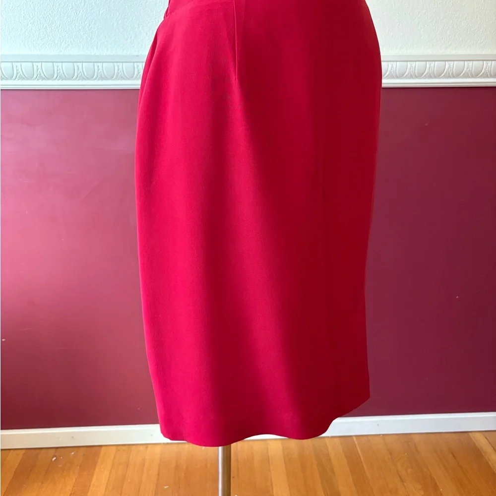 Vintage‎ Evan Picone red silk pencil skirt